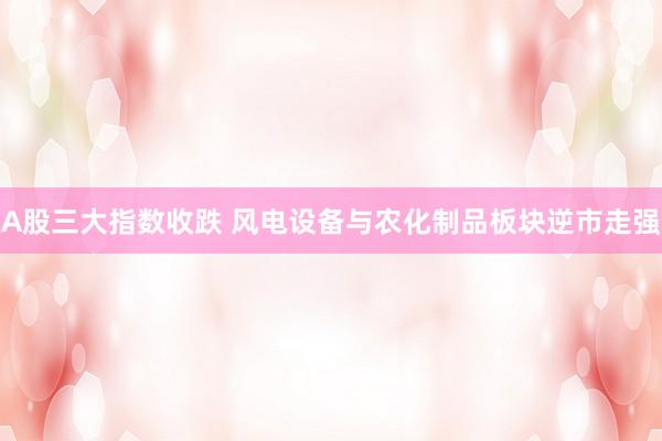 A股三大指数收跌 风电设备与农化制品板块逆市走强