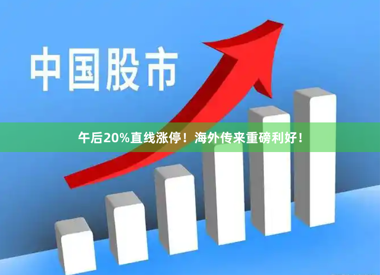 午后20%直线涨停！海外传来重磅利好！